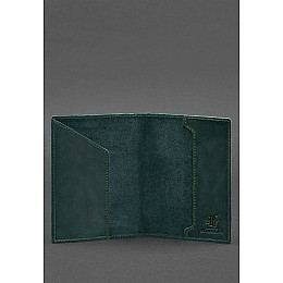 Кожаная обложка для военного билета 7.0 зеленая Crazy Horse BlankNote