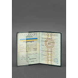 Кожаная обложка для военного билета 7.0 зеленая Crazy Horse BlankNote