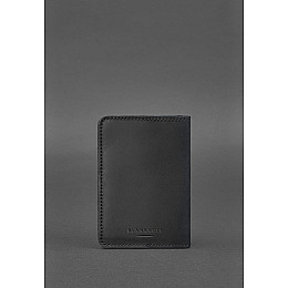 Кожаная обложка для военного билета офицера запаса 8.0 черная Crazy Horse BlankNote