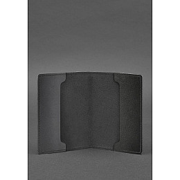 Кожаная обложка для военного билета офицера запаса 8.0 Черная BlankNote