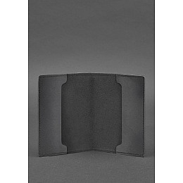 Кожаная обложка для военного билета офицера запаса 8.0 Черная BlankNote