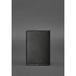 Кожаная обложка для военного билета офицера запаса 8.0 Черная BlankNote