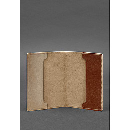 Кожаная обложка для военного билета офицера запаса 8.0 светло-коричневая BlankNote