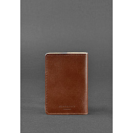 Кожаная обложка для военного билета офицера запаса 8.0 светло-коричневая BlankNote