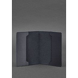 Кожаная обложка для военного билета офицера запаса 8.0 темно-синяя Crazy Horse BlankNote