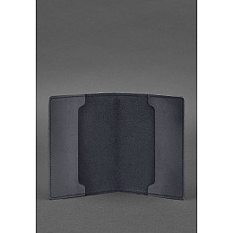 Кожаная обложка для военного билета офицера запаса 8.0 темно-синяя Crazy Horse BlankNote