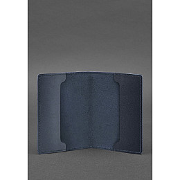 Кожаная обложка для военного билета офицера запаса 8.0 темно-синяя BlankNote