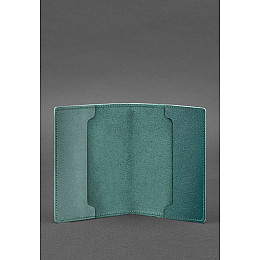Кожаная обложка для военного билета офицера запаса 8.0 зеленая BlankNote