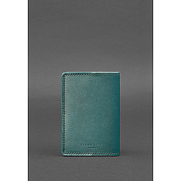 Кожаная обложка для военного билета офицера запаса 8.0 зеленая BlankNote