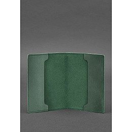 Кожаная обложка для военного билета офицера запаса 8.0 зеленая Crazy Horse BlankNote