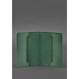Кожаная обложка для военного билета офицера запаса 8.0 зеленая Crazy Horse BlankNote