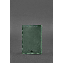 Кожаная обложка для военного билета офицера запаса 8.0 зеленая Crazy Horse BlankNote