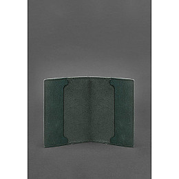 Кожаная обложка для удостоверения офицера 9.0 зеленая BlankNote