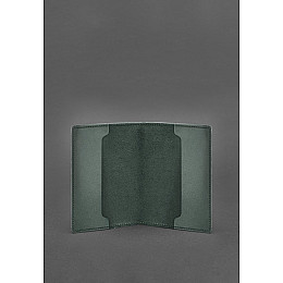 Кожаная обложка для удостоверения офицера 9.0 зеленая BlankNote