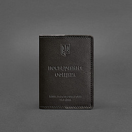 Кожаная обложка для удостоверения офицера 9.0 темно-коричневая BlankNote