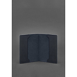 Кожаная обложка для удостоверения офицера 9.0 темно-синяя Crazy Horse BlankNote