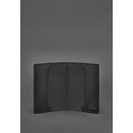 Кожаная обложка для удостоверения офицера 9.0 Черная BlankNote