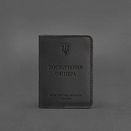 Кожаная обложка для удостоверения офицера 9.0 черная Crazy Horse BlankNote