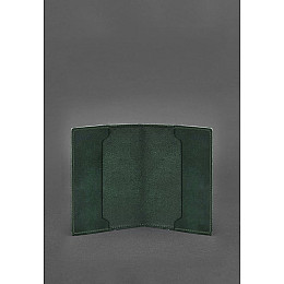 Кожаная обложка для служебного удостоверения военнослужащего Госспецсвязи зеленая Crazy Horse BlankNote