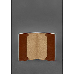 Кожаная обложка для служебного удостоверения военнослужащего Госспецсвязи светло-коричневая BlankNote