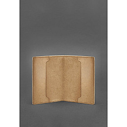 Кожаная обложка для служебного удостоверения военнослужащего Госспецсвязи светло-коричневая BlankNote