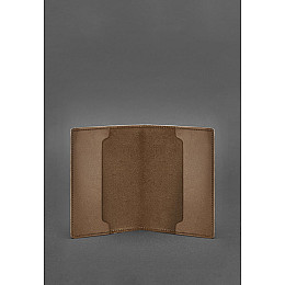 Кожаная обложка для служебного удостоверения военнослужащего Госспецсвязи светло-коричневая Crazy Horse BlankNote