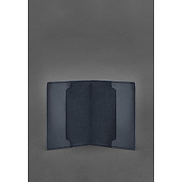 Кожаная обложка для служебного удостоверения военнослужащего Госспецсвязи темно-синяя Crazy Horse BlankNote