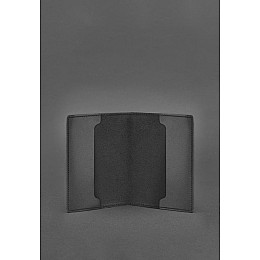 Кожаная обложка для служебного удостоверения военнослужащего Госспецсвязи черная Crazy Horse BlankNote