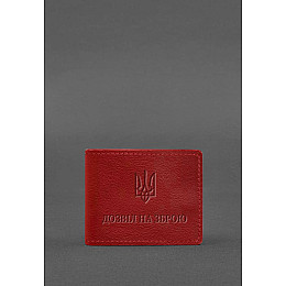 Кожаная обложка для разрешения на оружие красная BlankNote