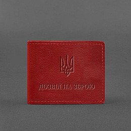 Кожаная обложка для разрешения на оружие красная BlankNote