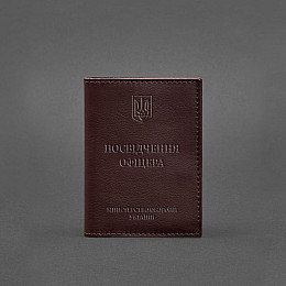 Кожаная обложка для удостоверения офицера 9.0 бордовая BlankNote