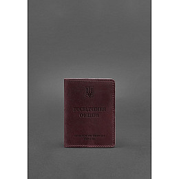 Кожаная обложка для удостоверения офицера 9.0 бордовая Crazy Horse BlankNote