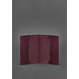 Кожаная обложка для удостоверения офицера 9.0 бордовая Crazy Horse BlankNote