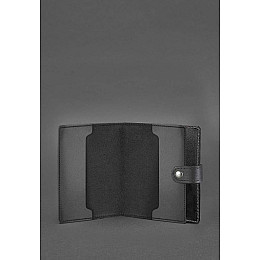 Кожаная обложка-портмоне для удостоверения офицера 11.0 Черная BlankNote