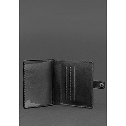 Кожаная обложка-портмоне для удостоверения офицера 11.0 Черная BlankNote