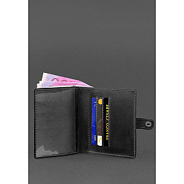 Кожаная обложка-портмоне для удостоверения офицера 11.0 Черная BlankNote