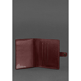 Кожаная обложка-портмоне для удостоверения офицера 11.0 бордовая BlankNote