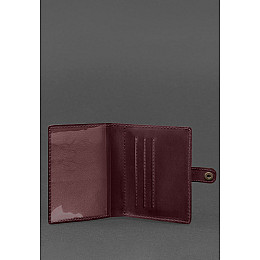 Кожаная обложка-портмоне для удостоверения офицера 11.0 бордовая Crazy Horse BlankNote