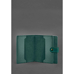 Кожаная обложка-портмоне для удостоверения офицера 11.0 зеленая BlankNote