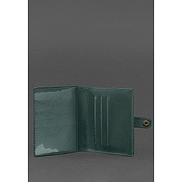 Кожаная обложка-портмоне для удостоверения офицера 11.0 зеленая Crazy Horse BlankNote