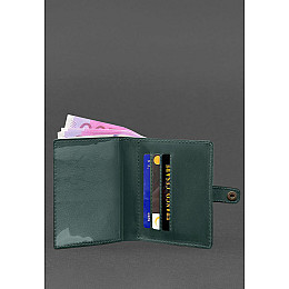 Кожаная обложка-портмоне для удостоверения офицера 11.0 зеленая Crazy Horse BlankNote