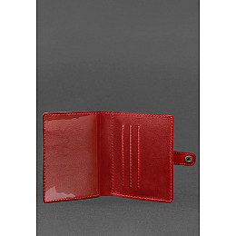 Кожаная обложка-портмоне для удостоверения офицера 11.0 красная BlankNote