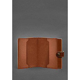 Кожаная обложка-портмоне для удостоверения офицера 11.0 светло-коричневая BlankNote