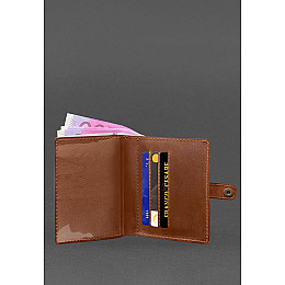 Кожаная обложка-портмоне для удостоверения офицера 11.0 светло-коричневая BlankNote