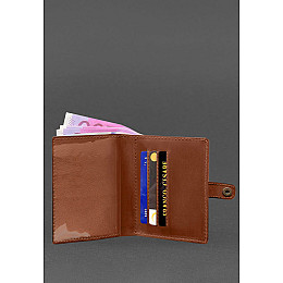 Кожаная обложка-портмоне для удостоверения офицера 11.0 светло-коричневая Crazy Horse BlankNote