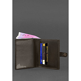 Кожаная обложка-портмоне для удостоверения офицера 11.0 темно-коричневый Crazy Horse BlankNote