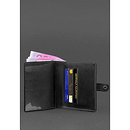 Кожаная обложка-портмоне для удостоверения офицера 11.0 черная Crazy Horse BlankNote