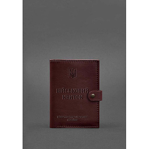 Шкіряна обкладинка-портмоне для військового квитка 15.0 зелена BlankNote