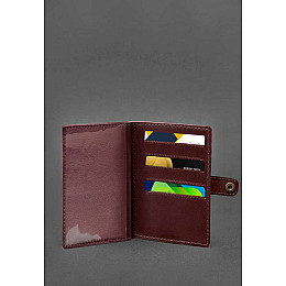 Кожаная обложка-портмоне для военного билета 15.0 бордовая BlankNote