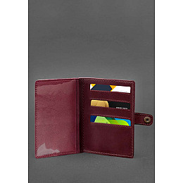 Кожаная обложка-портмоне для военного билета 15.0 бордовая Crazy Horse BlankNote